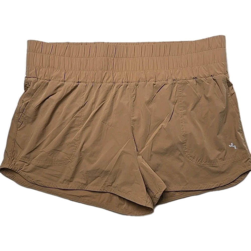 JOYLAB Women's Running Shorts Size Extra Large XL Khaki Wide-Waistband Pockets
